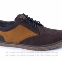 Мужская весенняя обувь Maxus. Модель Лукас нубук коричнево-рыжие.