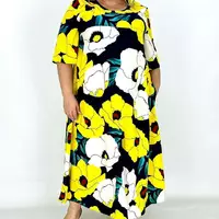Ошатна легка сукня з трикотажу "Пампадур "  з принтом  66-68 70-72 74-76