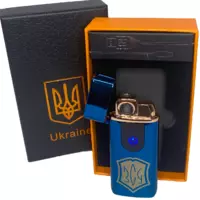 Електрична та газова запальничка Україна ЗСУ (з USB-зарядкою⚡️) HL-434 Blue-ice