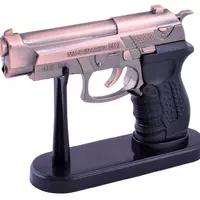 Запальничка сувенірна на підставці пістолет M9 (Гостре полум'я, Лазер) №4521