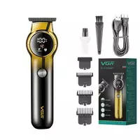Машинка (триммер) для стрижки волосся VGR V-989 BLACK, Professional, 3 насадки, LED Display