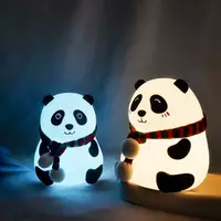 Ночник-светильник силиконовый на аккумуляторе с разными цветами подсветки Панда