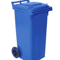Бак для сміття на колісах з ручкою 120 л синій