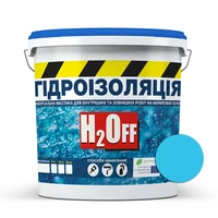 Гидроизоляция универсальная акриловая краска мастика H2Off Голубая 3,6 кг