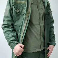 Комплект куртка британка и флисовая кофта хаки