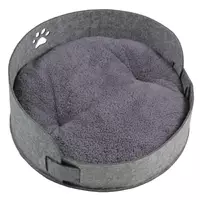 Лежак з подушкою Red Point Circle для собак та котів повсть сірий D 50 см
