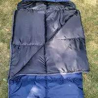 Спальний мішок ЛІТО (ковдра з капюшоном), Синій, ширина 90 см