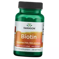 Биотин высокоактивный, Biotin High Potency 10000, Swanson  60гелкапс (36280113)